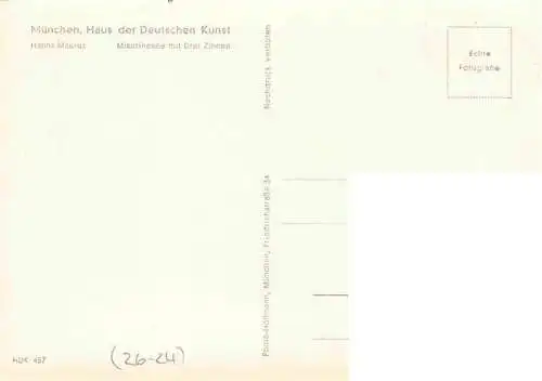 AK / Ansichtskarte  Verlag HDK Haus der Deutschen Kunst Nr. 437 Muenchen Hanns Maurus Misurinasee mit Drei Zinnen