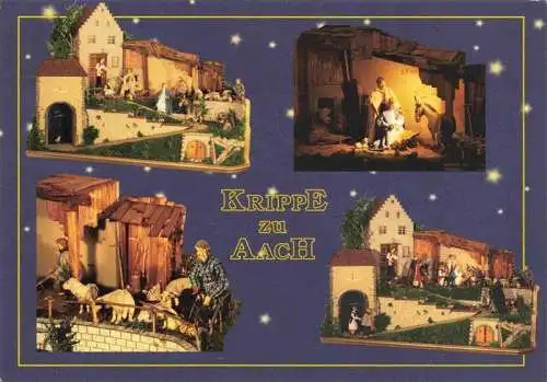 AK / Ansichtskarte  Krippe Weihnachtskrippe Crib Copier Pfarrkirche St Nikolaus Aach