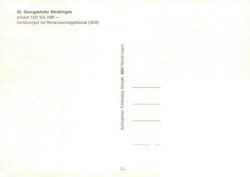 AK / Ansichtskarte  Orgel Kirchenorgel Organ Orgue St Georgskirche Noerdlingen 
