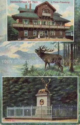 AK / Ansichtskarte  Treseburg Thale Harz Sachsen-Anhalt Dambachshaus Hirsch Denkmal