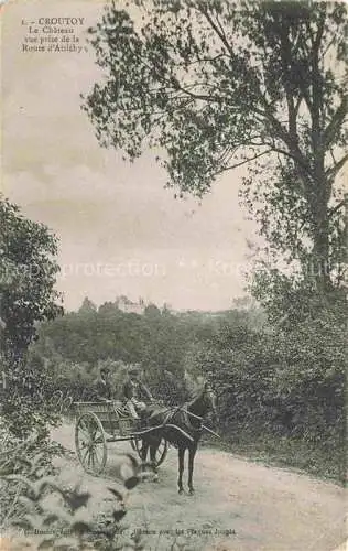 AK / Ansichtskarte  Croutoy Compiegne 60 Oise Le Chateau vue prise de la Route d'Attichy Feldpost