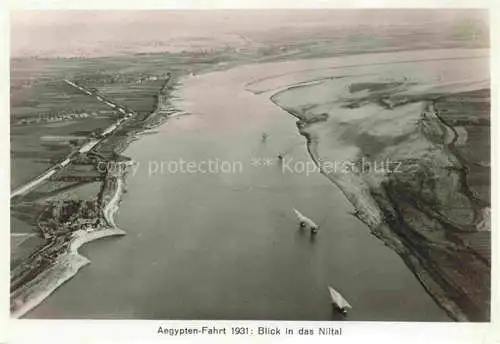 AK / Ansichtskarte  CAIRO  Kairo Caire Egypt Blick ins Niltal Zeppelinaufnahme