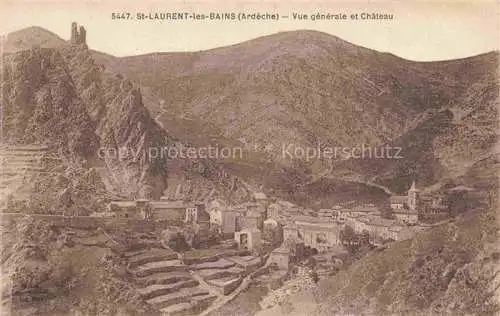 AK / Ansichtskarte  St-Laurent-les-Bains Vue générale et le château