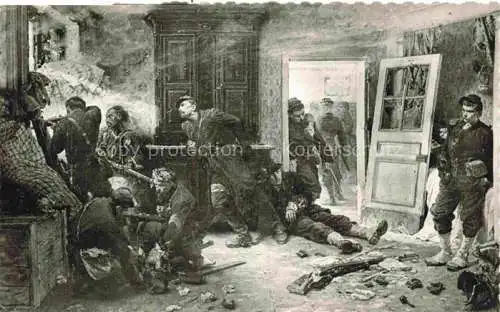 AK / Ansichtskarte  Bazeilles Sedan 08-Lamoncelle Ardennes La dernière cartouche Tableau d'Alphonse de Neuville Kuenstlerkarte