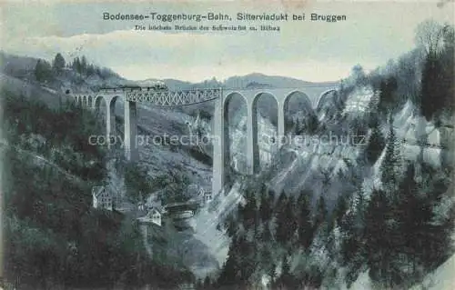 AK / Ansichtskarte  Bruggen  SG Bodensee-Toggenburg-Bahn Sitterviadukt Hoechste Bruecke der Schweiz