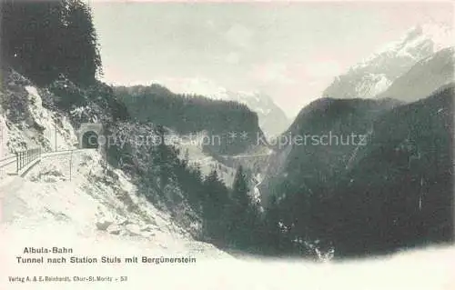 AK / Ansichtskarte  Albulabahn GR Tunnel nach Station Stuls mit Berguenerstein