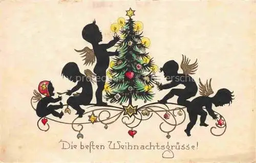 AK / Ansichtskarte  Engel Ange Angel Angelo-- Weihnachten Schattenbild