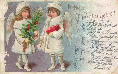 AK / Ansichtskarte  Weihnachten Christmas X-Mas Noel Engel Kinder Litho