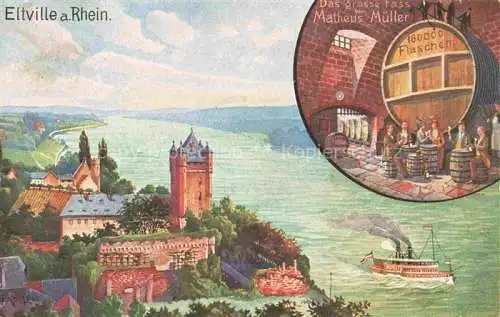 AK / Ansichtskarte  Eltville Rhein Panorama Das grosse Fass Matheus Mueller Feldpost