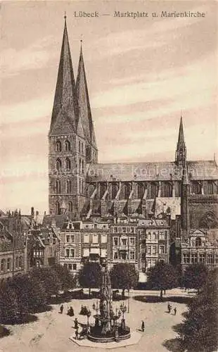 AK / Ansichtskarte  LueBECK Marktplatz und Marienkirche