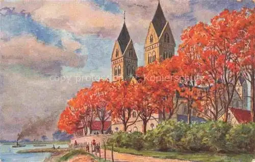 AK / Ansichtskarte  Kaiserswerth Rhein Suitbertuskirche Aquarell