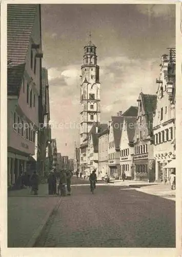 AK / Ansichtskarte  Lauingen Donau Strassenpartie Turm