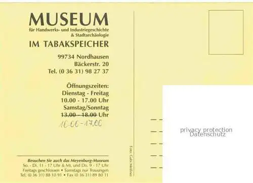 AK / Ansichtskarte  NORDHAUSEN  Harz Thueringen Museum fuer Handwerks- und Industriegeschichte Stadtarchaeologie im Tabakspeicher Fachwerk