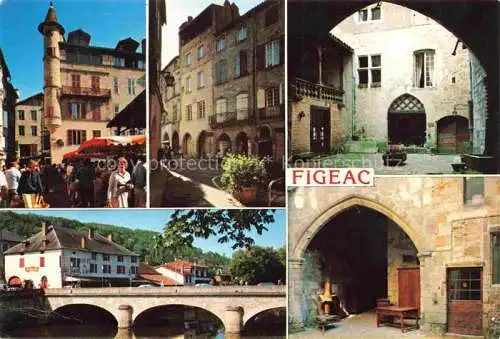 AK / Ansichtskarte  Figeac Vues d'ensemble vieilles maisons au centre pont