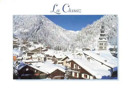 AK / Ansichtskarte  La Clusaz 74 Le village et son clocher en hiver