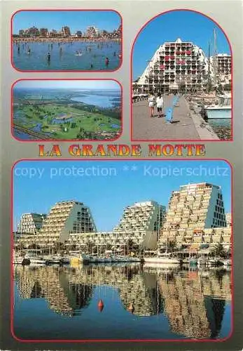 AK / Ansichtskarte  La Grande-Motte 34 Vues d'ensemble Hôtels Port Plage vue aérienne