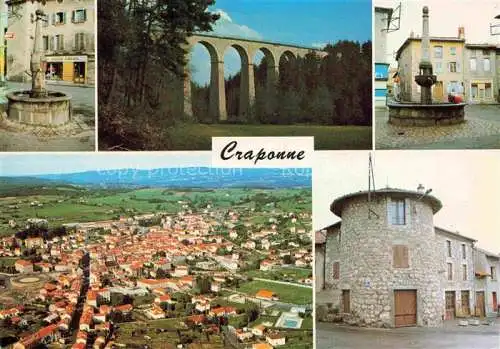 AK / Ansichtskarte  Craponne-sur-Arzon Vue générale Vieille tour Fontaine Bardon Fontaine du Fort Viaduc de Pontempeyrat