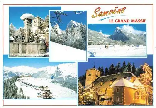 AK / Ansichtskarte  Samoens 74 Haute-Savoie Teilansichten Wintersportplatz Alpen Kirche