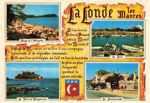AK / Ansichtskarte  La Londe-les-Maures 83 Var Plage de l'Estagnol Fort de Bregancon Port Promenade