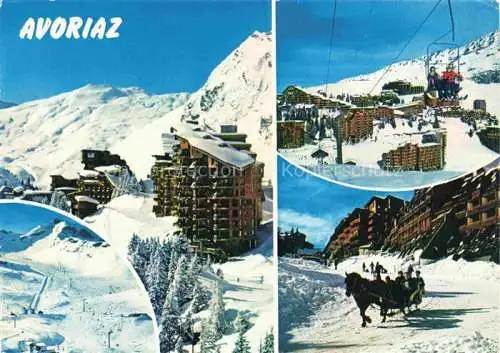 AK / Ansichtskarte  Avoriaz Panorama Wintersportplatz Alpen Pferdeschlitten