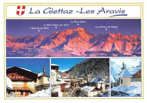 AK / Ansichtskarte  La Giettaz 73 Village au pied du Col des Aravis Massif du Mont Blanc en hiver