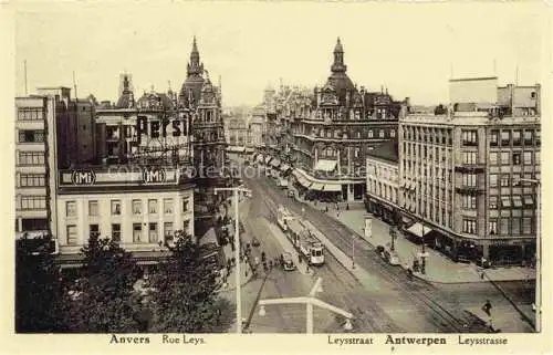 AK / Ansichtskarte  Strassenbahn Tramway-- Anvers Rue Leys 