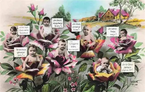 AK / Ansichtskarte  Foto REX Nr. 2132 Babys Rosen