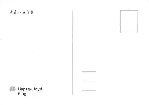 AK / Ansichtskarte  Flugzeuge Zivil Hapag Lloyd Airbus A 310