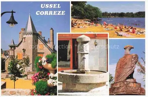 AK / Ansichtskarte  Ussel  19 Correze La Maison Ventadour Aigle Romaine Fontaine Lac de Ponty Plage