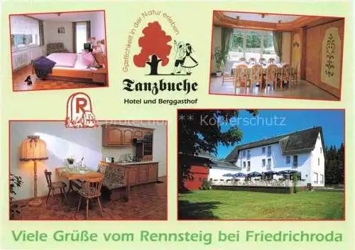 AK / Ansichtskarte  Friedrichroda Thueringen Hotel Berggasthof Tanzbuche Gastraum Fremdenzimmer