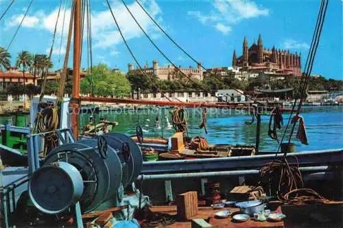 AK / Ansichtskarte  Palma de Mallorca ES La catedral desde el muelle de pescadores