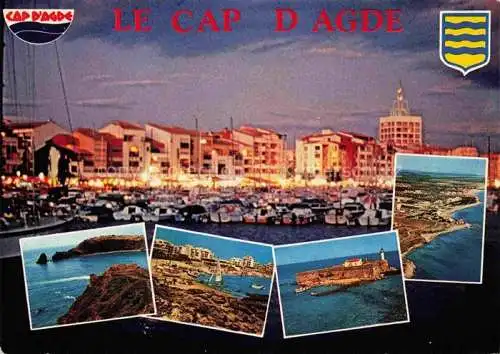 AK / Ansichtskarte  Le Cap d-Agde-sur-Mer 34  Hafen Kuestenpanorama Strand Luftaufnahme