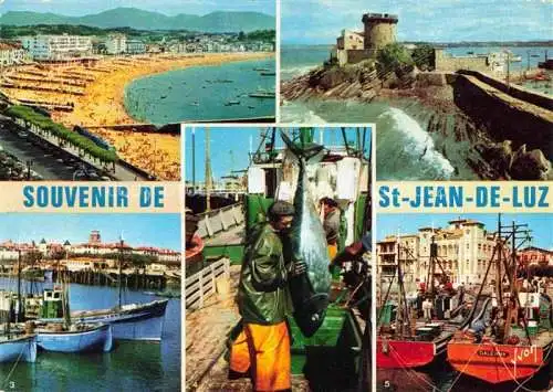 AK / Ansichtskarte  ST-JEAN-DE-LUZ Bayonne 64 Pyrenees-Atlantiques Vue générale de la plage Fort Port de Soccoa Retour de la pêche Maison de l'Infante