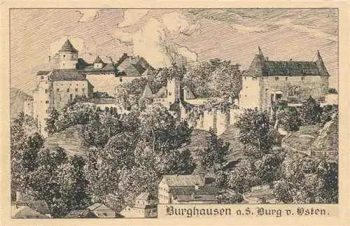 AK / Ansichtskarte  Burghausen  Salzach Oberbayern Schloss Zeichnung