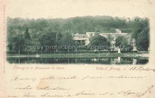 AK / Ansichtskarte  Ville-d Avray Boulogne-Billancourt 92 Hauts de Seine Etang et le Monument de Corot