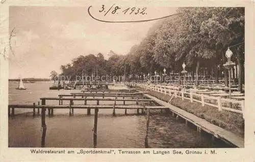 AK / Ansichtskarte  Gruenau  BERLIN Waldrestaurant am Sportdenkmal Terrassen am Langen See