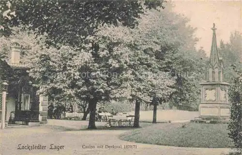 AK / Ansichtskarte  Lockstedter Lager Steinburg Schleswig-Holstein Casino mit Denkmal 1870-71