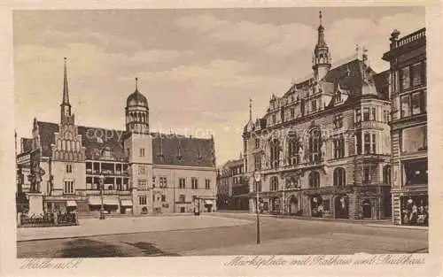 AK / Ansichtskarte  HALLE  SAALE Marktplatz mit Rathaus und Stadthaus