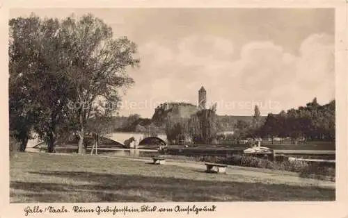 AK / Ansichtskarte  HALLE  SAALE Ruine Giebichenstein Blick vom Amselgrund