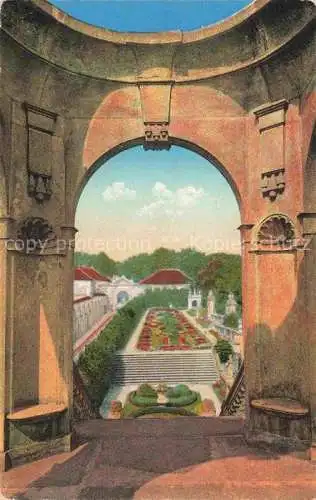 AK / Ansichtskarte  Tetschen-Bodenbach Boehmen DECIN CZ Schloss Tetschen Blick vom Belvedere auf Rosarium