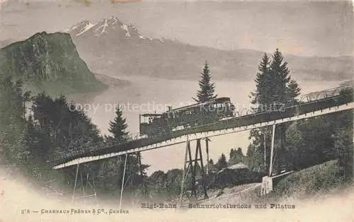 AK / Ansichtskarte  Rigi Kulm 1798m SZ Rigi-Bahn Schnurtobelbruecke Blick gegen Pilatus