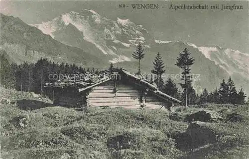 AK / Ansichtskarte  Wengen  BE Alpenlandschaft mit Jungfrau Berghuette