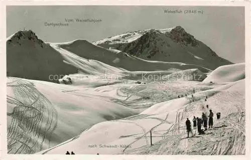 AK / Ansichtskarte  Parsenn Davos GR Parsennabfahrt Weissfluhjoch-Kueblis Blick auf Weissfluh Wintersportplatz Alpen