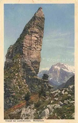 AK / Ansichtskarte  Lauterbrunnen BE Vreneli Blick zum Wetterhorn Berner Alpen