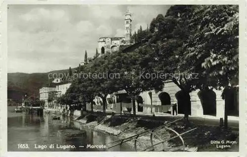 AK / Ansichtskarte  Morcote Lago di Lugano TI Uferstrasse am Luganersee