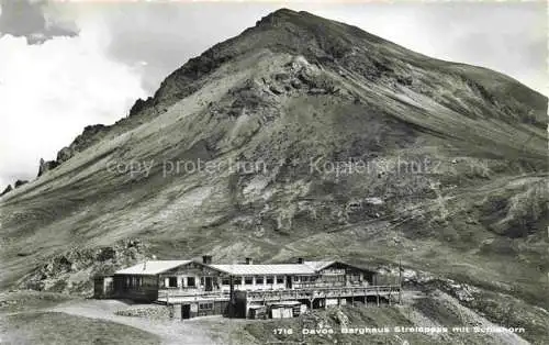 AK / Ansichtskarte  DAVOS GR Berghaus Strelapass mit Schiahorn Buendner Alpen