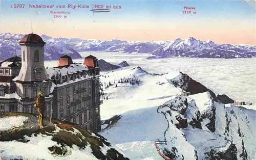 AK / Ansichtskarte  Rigi Kulm 1798m SZ Berghotel Alpenpanorama Nebelmeer