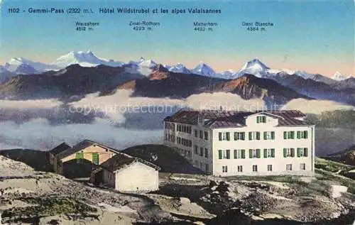 AK / Ansichtskarte  Gemmi 2350m Leukerbad VS Hôtel Wildstrubel et les Alpes Valaisannes Gemmipass