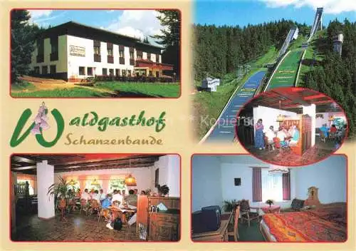 AK / Ansichtskarte  Oberhof  Thueringen Waldgasthof Schanzenbaude Gastraum Fremdenzimmer Skisprungschanze