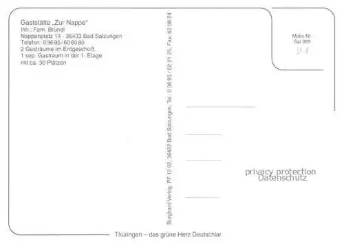 AK / Ansichtskarte  Bad Salzungen Gaststaette Zur Nappe Gastraum